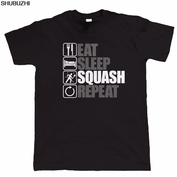

eat sleep squash repeat mens funny sporting t shirt birthday gift dad men t shirt great quality funny man cotton