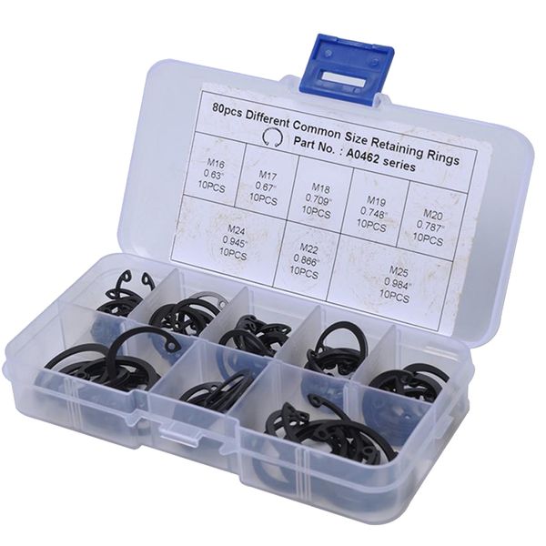 

80pcs circlip car snap ring assortment common retaining rings