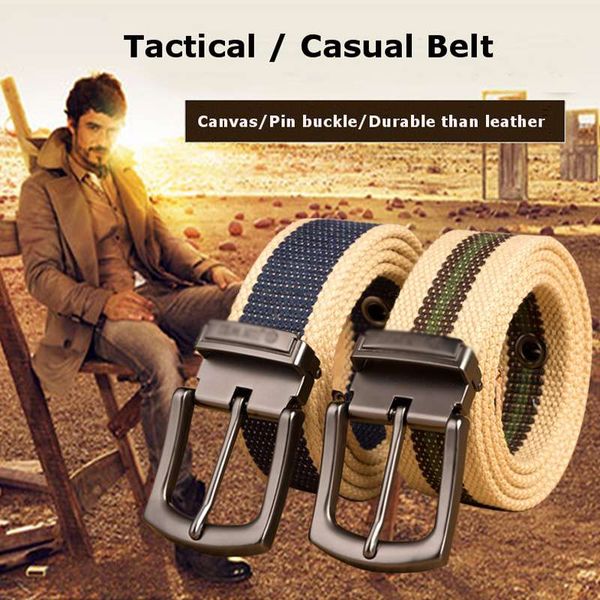 

120/140cm men female belts canvas adjustable belt men outdoor travel tactical waist belt durable with buckle for pants, Black;brown