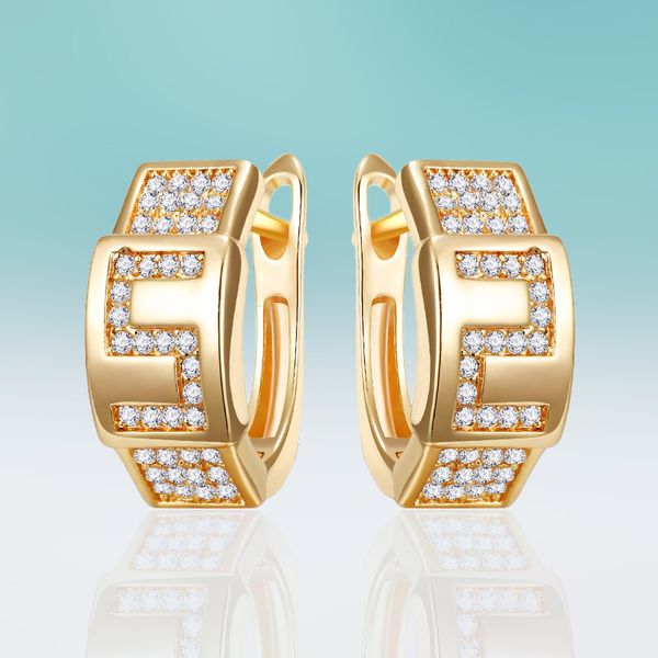 

classic simple stud earrings square cubic zirconia copper zircon earrings gold charm for women accessories gifts, Golden;silver