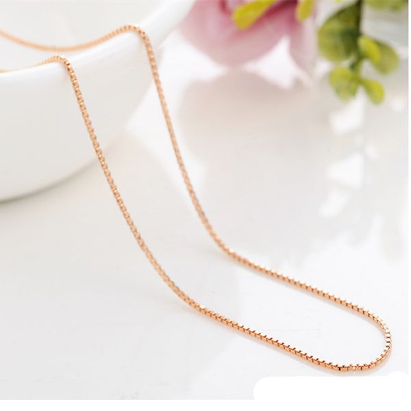 

корейская версия 14k rose gold box цепи леди краткое марочные модные ожерелья ключицы цепи, Silver