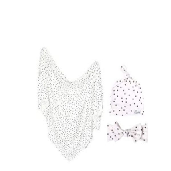 

new toddler kids baby girls boys flower print towel set with a tire cap and headband 3pc cotton casual outfits