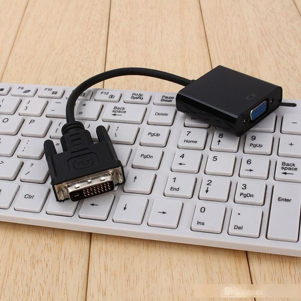 

dvi-d to vga dvi-d 24 1 pin male to vga 15 pin female active cable adapter converter connector for computer pc laptop