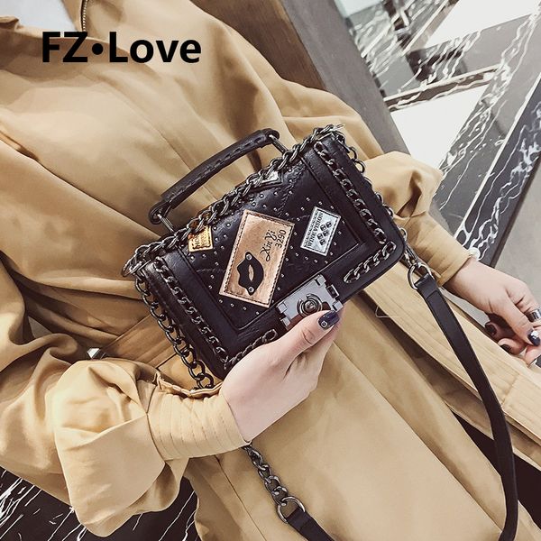 

women cross body shoulder purse rivet chain bag pu leather handle purse handbags small crossbody chain bags for dinner party