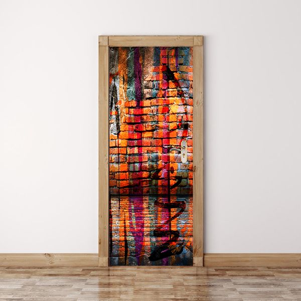 

3d door stickers wall decals self adhesive mural removable home decoration