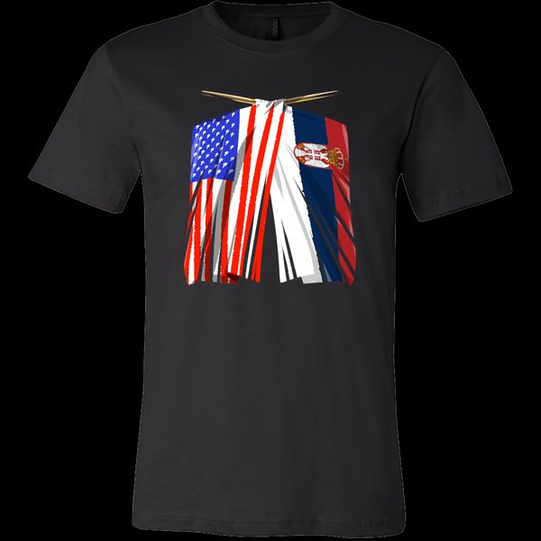 

serbian american serbia and america pride flag men t-shirt