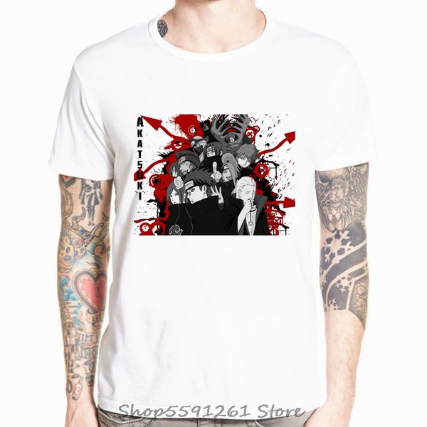 

naruto akatsuki pein white hip hop t shirt men homme anime shirt brand casual streetwear harajuku fashion o-neck mens tshirts