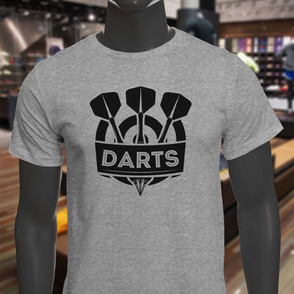 

2019 summer cotton tee shirt darts throwing target gaming board team mens gray t-shirt fashion t-shirt