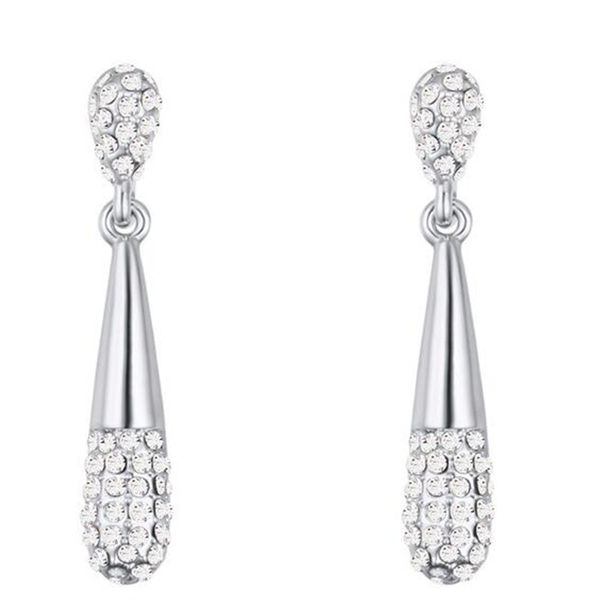

shdede austrian crystal teardrop water drop earrings jewelry women female classic trendy accessories gift pierced -20611, Silver