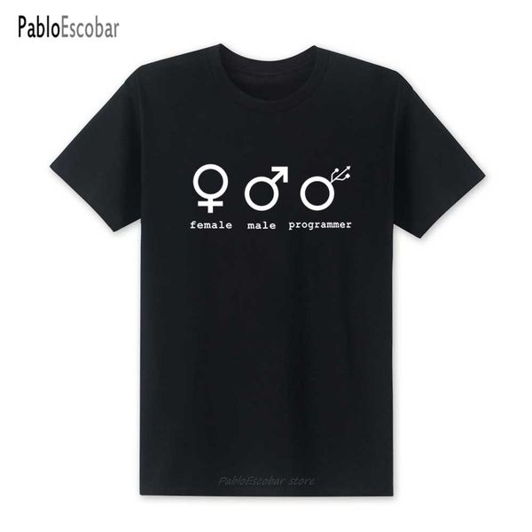 

new shubuzhi fashion female male programmer t shirt summer style men short sleeve cotton t-shirt funny computer man tee