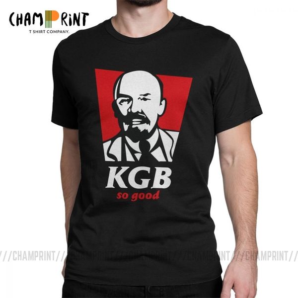 

authentic kgb lenin men t shirt communist soviet t-shirts ussr party revolution cool clothes novelty fashion cotton tee shirt