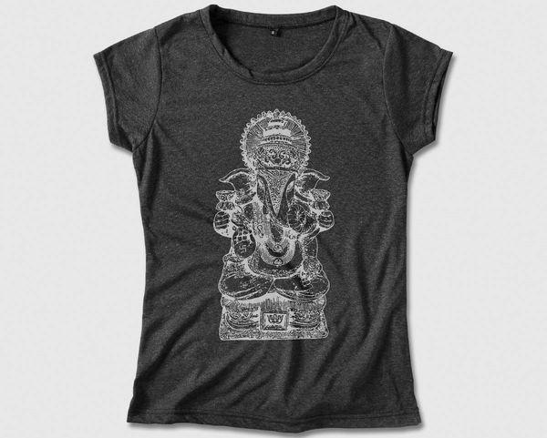 

женщины relaxed рубашка ганеши слон йога графический экран печать на soft comfy polycotton casual рубашки для женщин для мужчин майка
