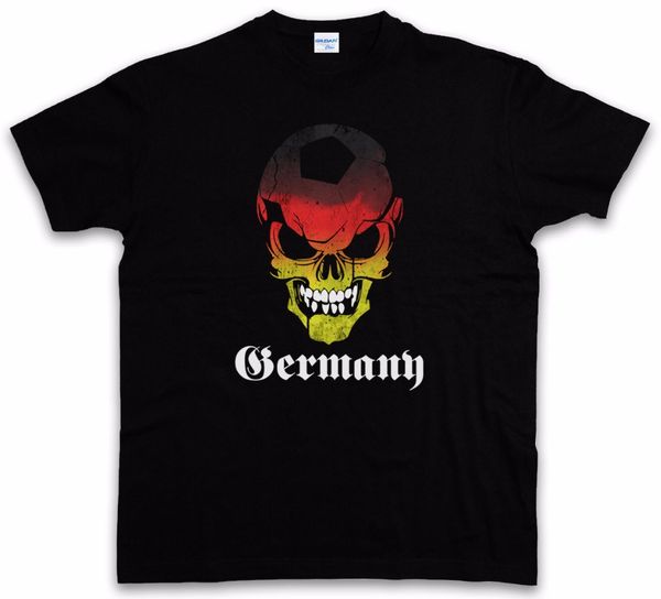

2019 funny tee basic models classic germany german footballer skull flag t-shirt footballer hooligan germany cute tee shirts