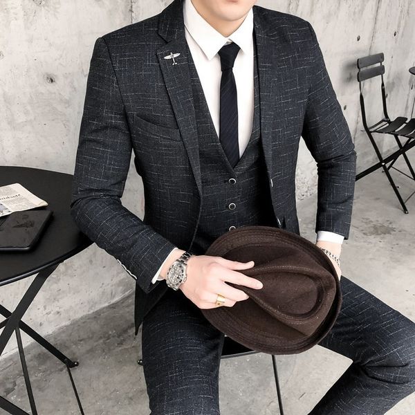 

men's suits & blazers business social wedding smoking mariage homme stylish prom jackets club terno masculino mens suit slim fit blue m, White;black