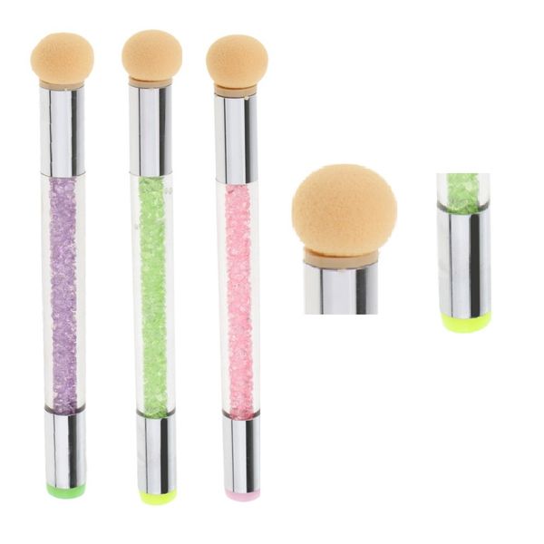 

3 colors nail art sponge silicone brush paint dotting gradient uv gel pen stamper