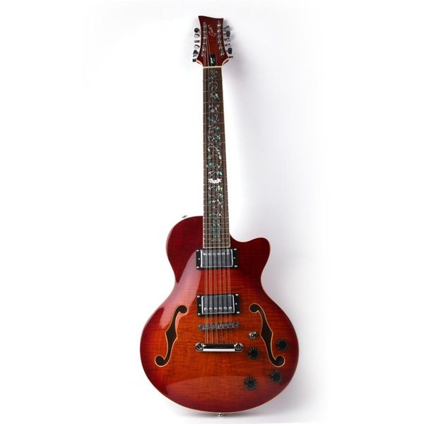 

good quality f hole 12 twelve string electric guitar flame maple