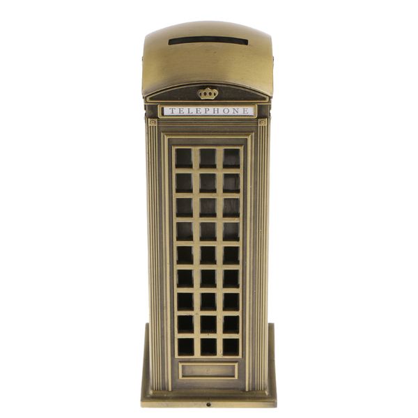 

retro telephone booth coin money saving piggy bank gift home decor