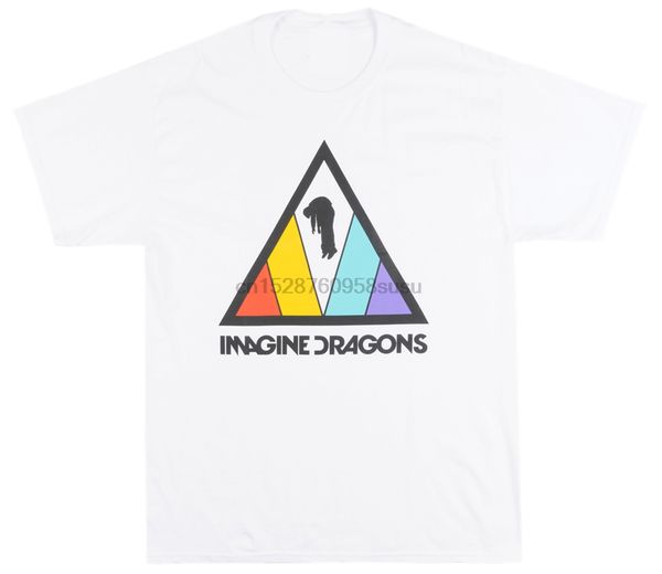 

imagine dragons triangle logo t-shirt mens rock music tee white licensed christmas gifts tee shirt