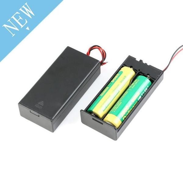 

storage boxes 2*18650 battery box case holder series battery storage box switch&cover dc plug for 2x18650 diy batteries holder