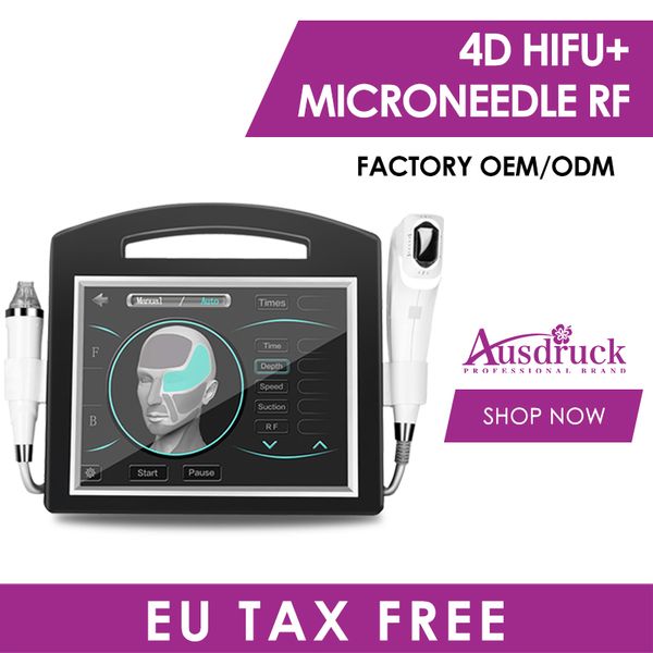 

2020 ausdruck eu tax 4d hifu machine for wrinkle removal face lifting anti aging & microneedle rf acne stretch marks removal machine