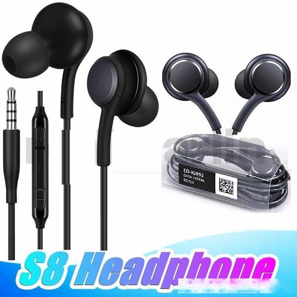 

s8 earphone 3.5mm jack volume control mic earphones headphone earbuds for samsung s7 s8 plus s6 note 8 9 with box