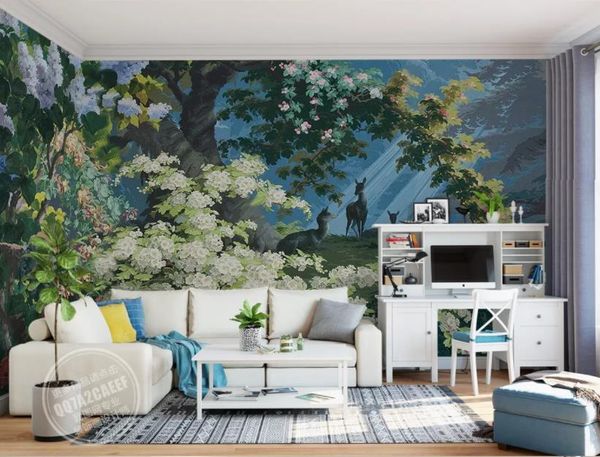 

custom p wallpaper european retro hand painted tropical plants nostalgic living room bedroom sofa home decor 3d wall murals