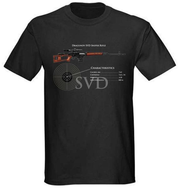 

rare new черная футболка русский драгунова свд снайперская винтовка cotton советский ak 47 nwt новые 2019 мода рукава хлопок пользовательски
