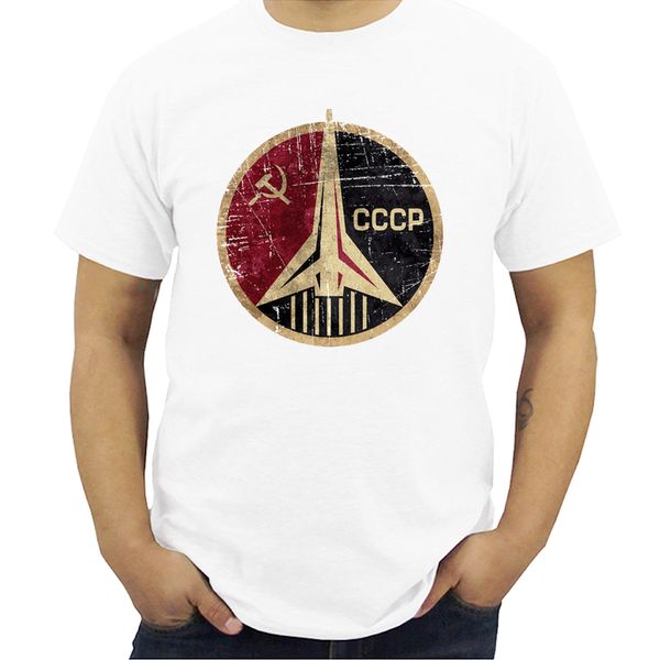 

cccp russian soviet ussr space race man tshirt moscow russia mens tees o neck men's short sleeve t-shirt streetwear