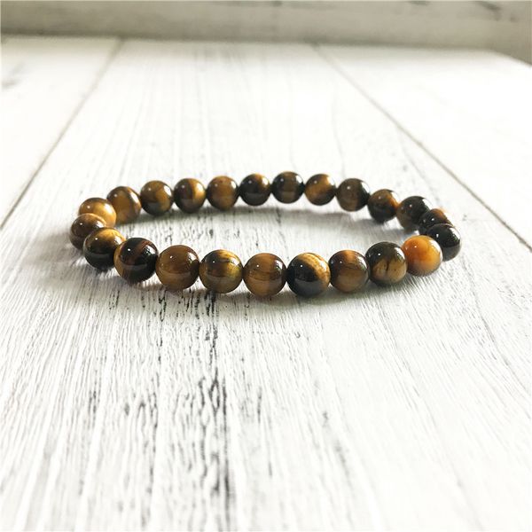 

8mm 3 pc set natural tiger eyes stone bracelet elastic stretchy bracelet men's yoga wrist bracelets couple, Black