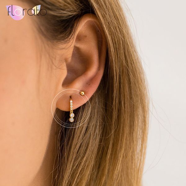 

925 silver small cz hoop earrings, dangle tiny hoops earrings, dainty huggie hoops, thin hoops, minimalist earrings for women a3, Golden;silver