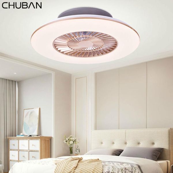 

electric fans retro led ceiling fan with lights remote control lamp decor invisible simple modern lamps dimmable ventilador bedroom