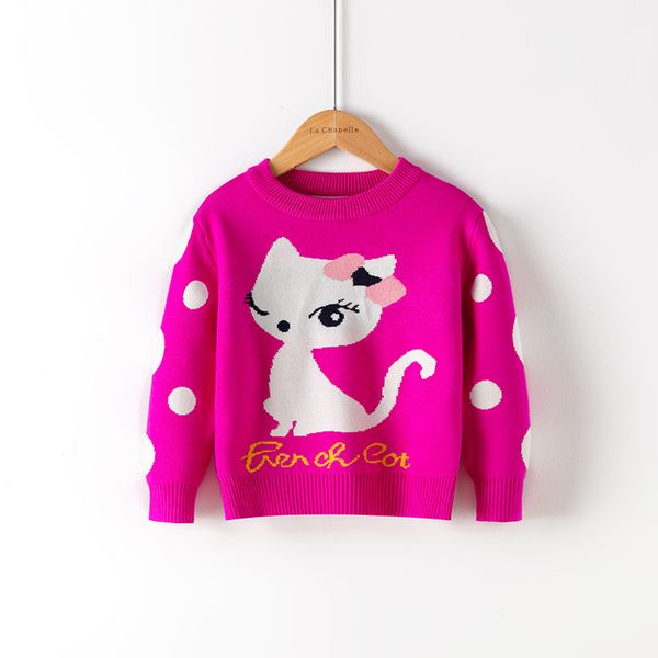 

jumping meters new girls cute sweaters with cat for autumn winter kids clothes baby clothes, Blue