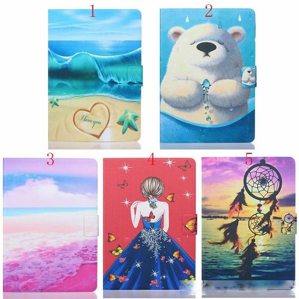 

cgjxs dreamcatcher girl beach bear leather flip wallet case cover for ipad 10 .2 10 .5 air air2 9 .7 2018 mini 1 2 3 4 5