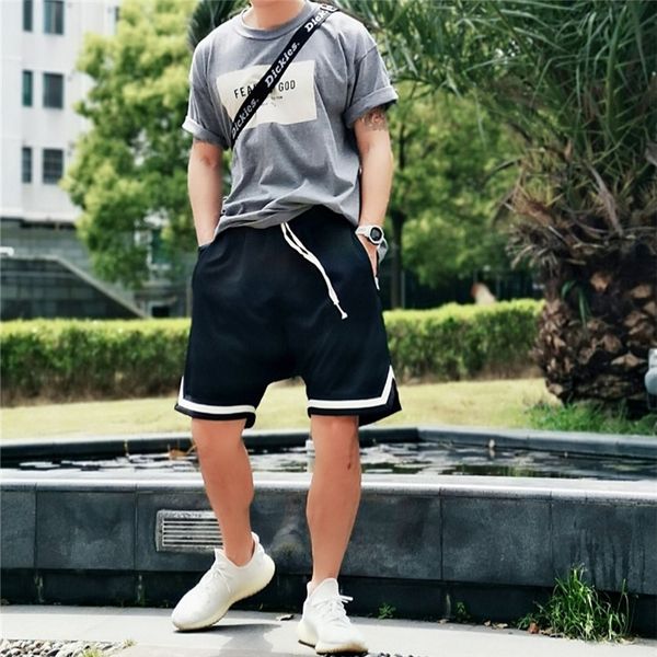 

trendy fog fear sports god of line mesh shorts 5th drawstring street main basketball shorts mens high season umiar, Black
