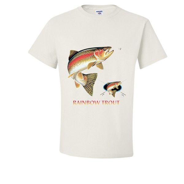 

2019 new fashion tee shirt casual rainbow trout fly fishings catch t-shirt