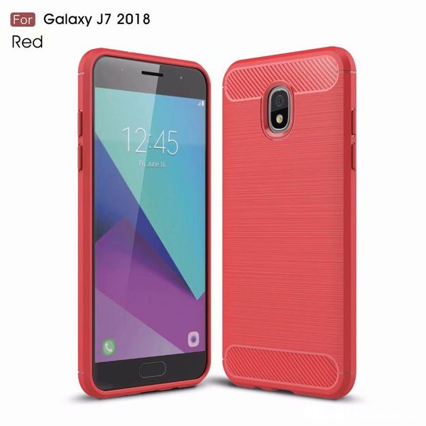 

carbon fiber texture slim armor brushed tpu case cover for samsung galaxy j7 2018 j2 pro 2018 a6 a6 plus 2018 p smart 350pcs/lot