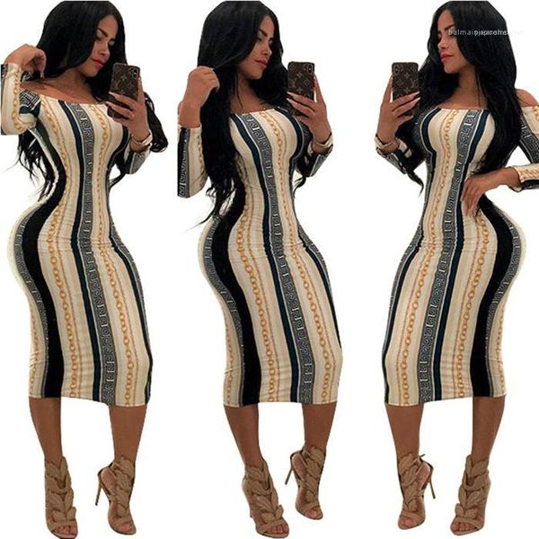 

clothing new arrival summer party dresses long sleeve slash neck skinny dress lady striped club dresses female, White;black