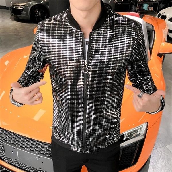 

мужчины способа куртки bomber jacket с длинным рукавом лето защита от солнца одежда slim fit chaqueta hombre streetwear ветровка x0923 x0923, Black;brown