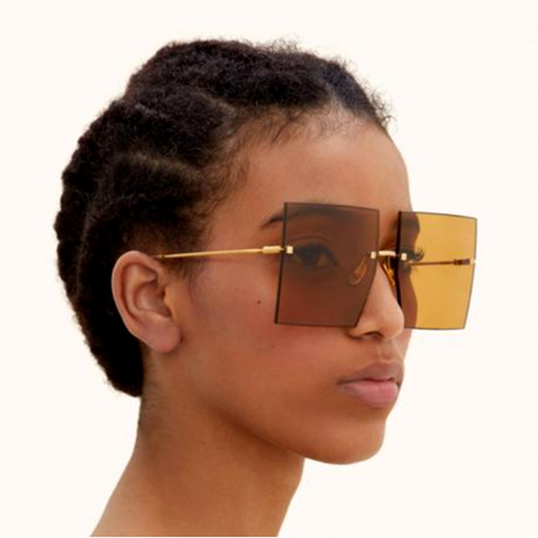 

sunglasses european and american large square frameless trimmed celebrities with the same style of trendy street shooting cover, White;black