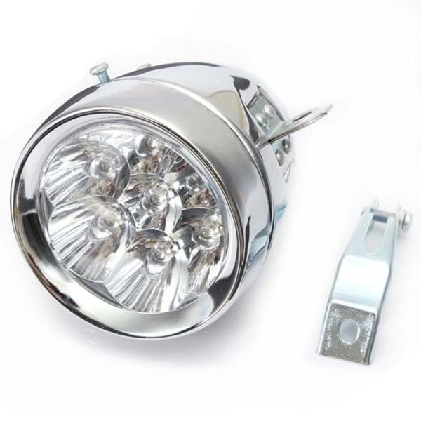 

vintage bicycle bike front light lamp battery 7 led headlight with bracket battery operated safety night riding light