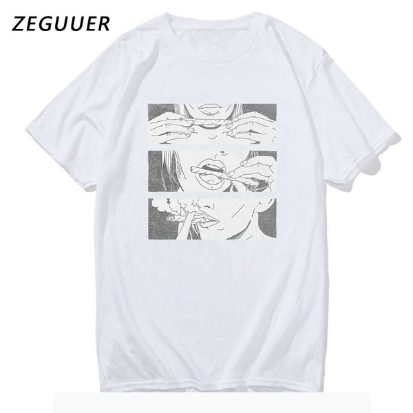

roll lick smoke t shirt 2020 new 100% cotton japanese t-shirt harajuku freddy horror anime shirt male camiseta hombre