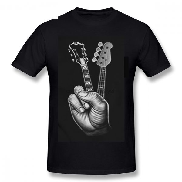 

hipster bass guitar t shirt printer men t-shirt cotton crewneck plus size short sleeve finger guitar mens t shirts