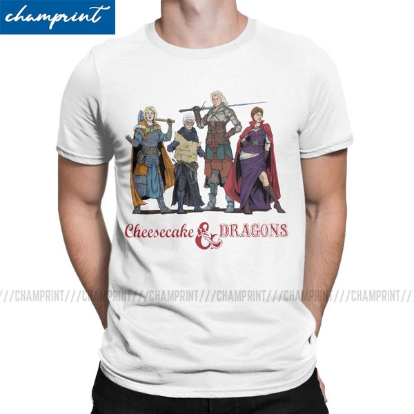 

cheesecake & dragons t shirts men's pure cotton funny t-shirts o neck golden girls 80s friend tv tees short sleeve clothes 5xl
