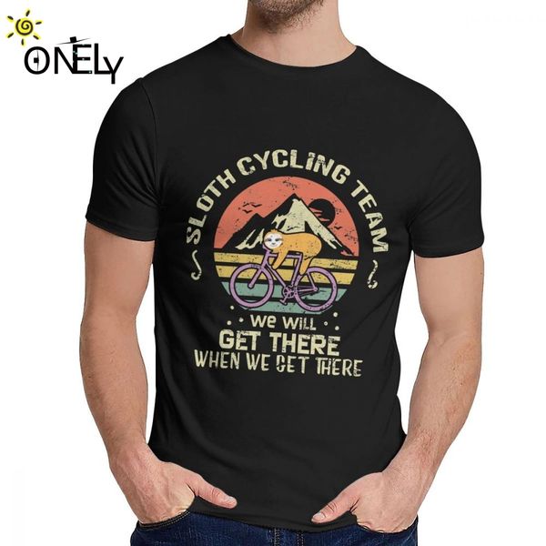 

vintage sloth biking homme tee shirt for male stylish cotton t-shirt o-neck