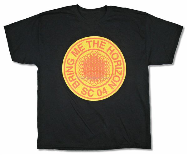 

bring me the horizon orange circle black t shirt new btmh merch cool casual tee shirt