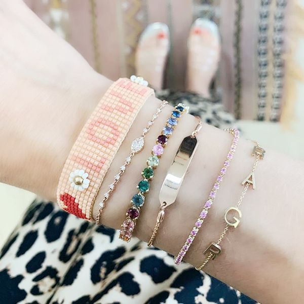 

2020 новые 17см 19см 3мм зубец установка красочного cz теннисный браслет золотого цвета для женщин мужчин свадьбы помолвка подарка пар ювели, Golden;silver