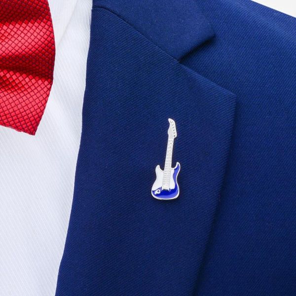 

savoyshi guitar brooches for mens ladies badges suit brooch pins collar decorated shirt coat accessories jewelry gift, Gray