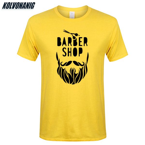 

kolvonanig 2019 summer barbershop man beards&scissors funny printed t shirt men cotton o-neck short-sleeve casual t-shirts