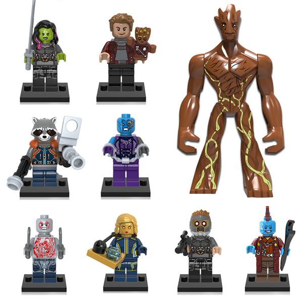 

guardians of the galaxy building block tree man groot star lord rocket raccoon gamora yondu nebula ayesha toy drax mini toy figure