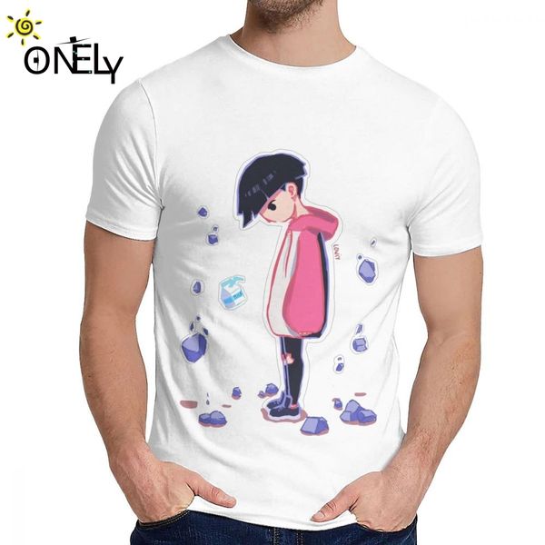 

классической шея шигео кагеяма mob psycho 100 аним футболка graphic печать для мужчин натурального хлопка homme tee shirt большого размера